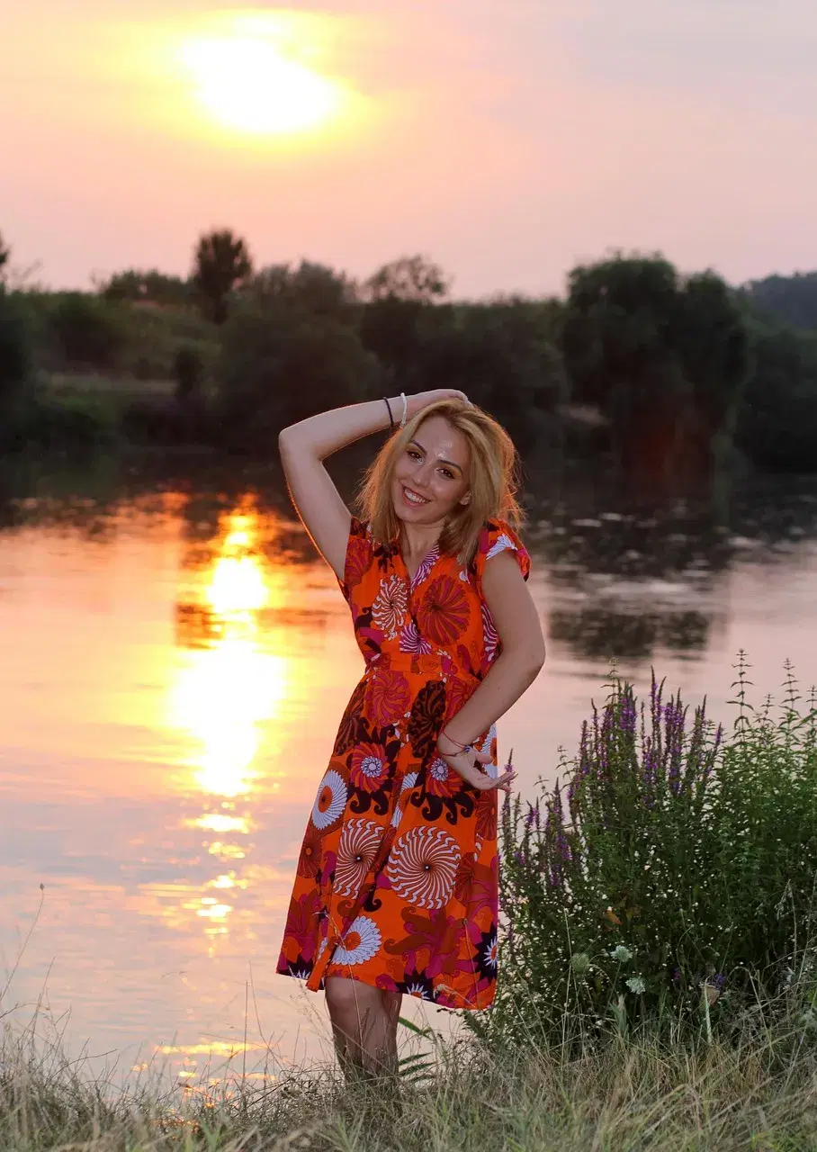 Floral Wrap Dress - Red Floral