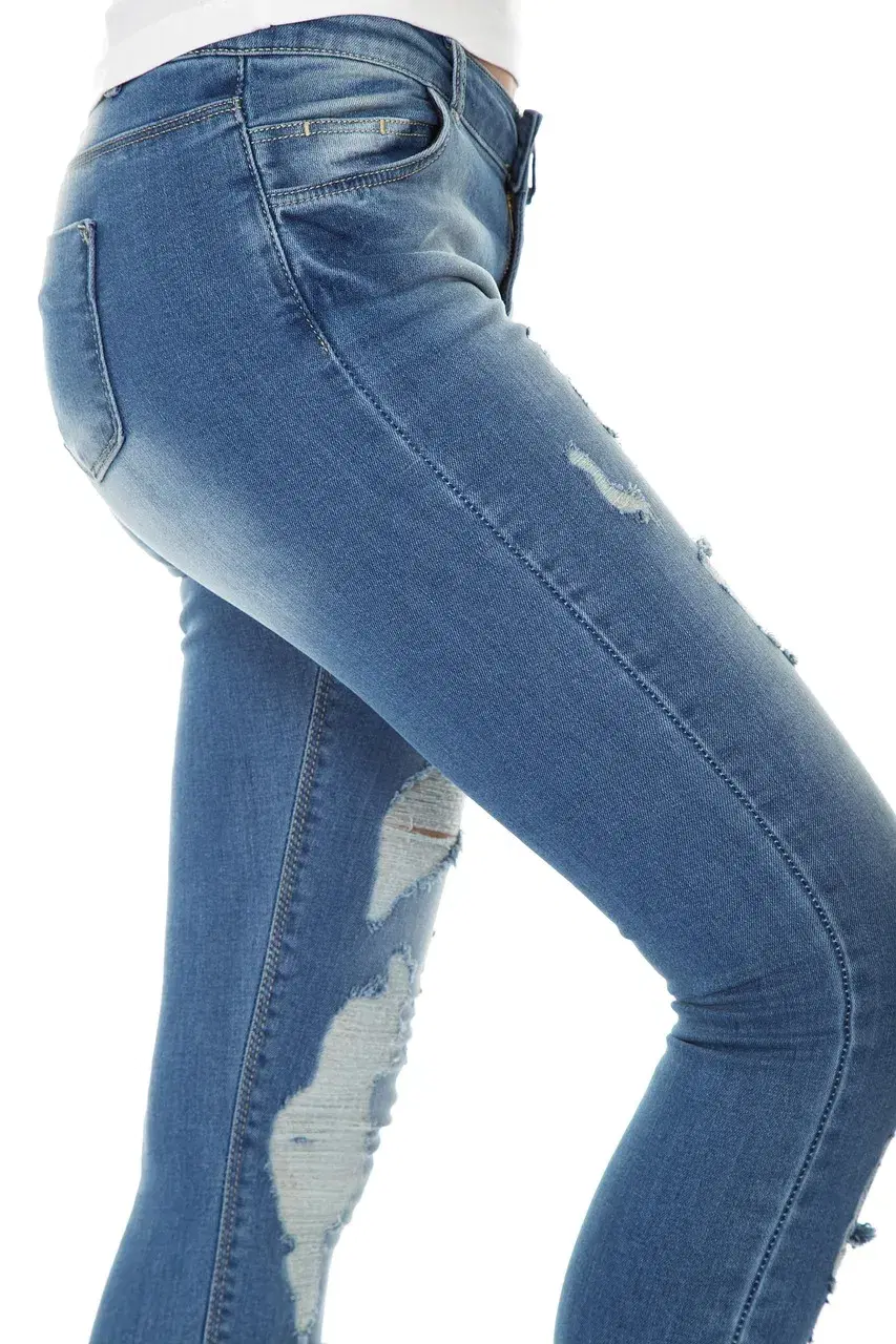 Skinny High Jeans - Mid Blue