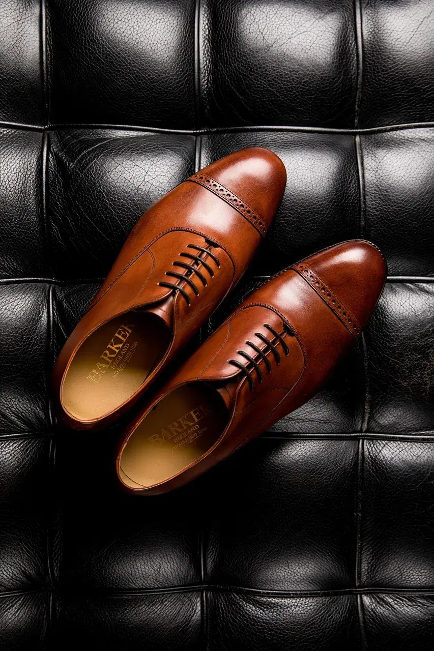 Leather Derby Shoes - Tan