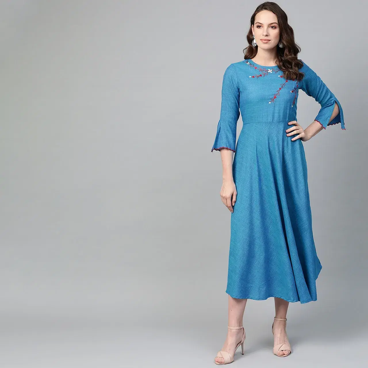 Flared Anarkali Kurta - Royal Blue