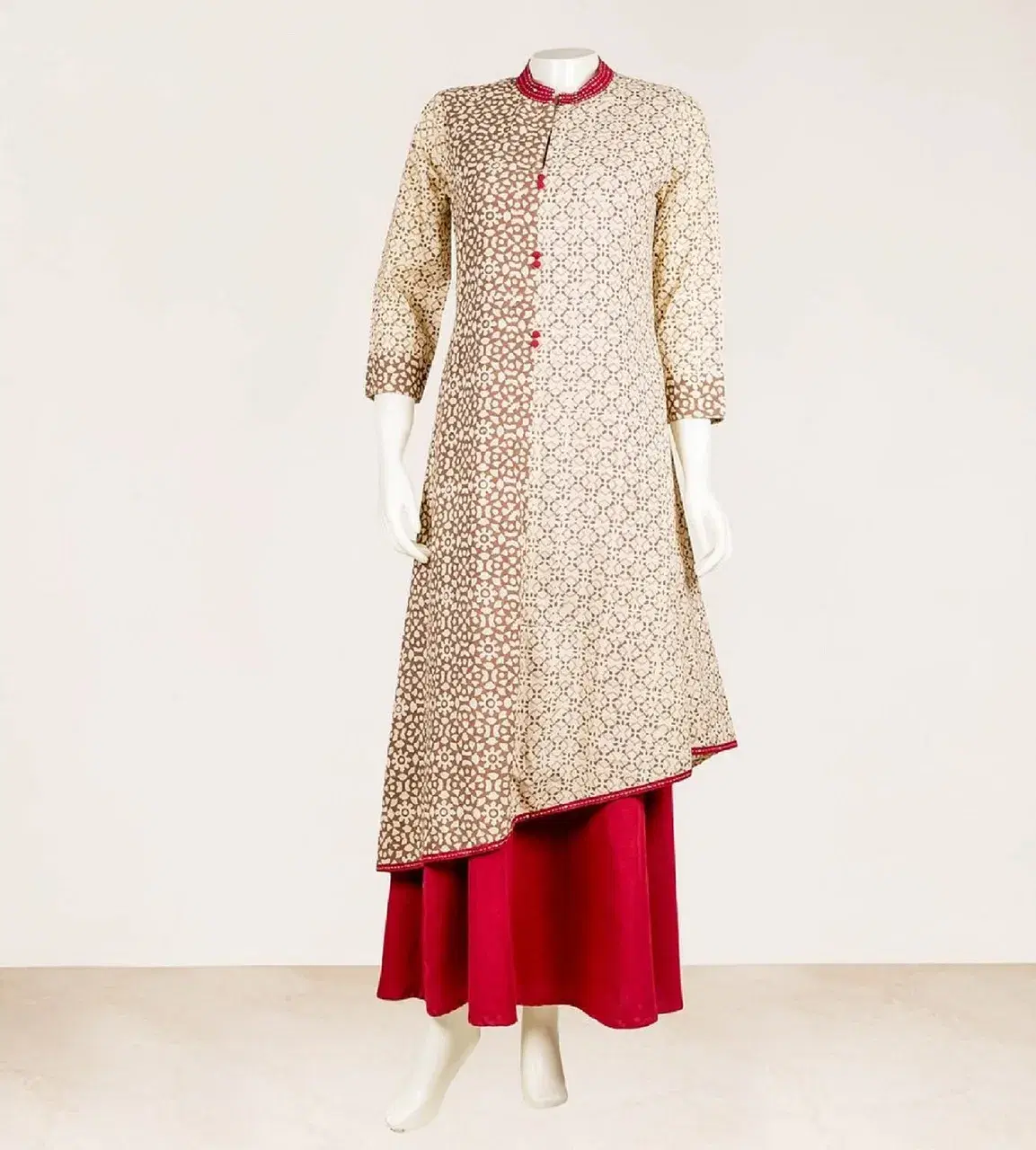 Embroidered Long Kurta - Ivory