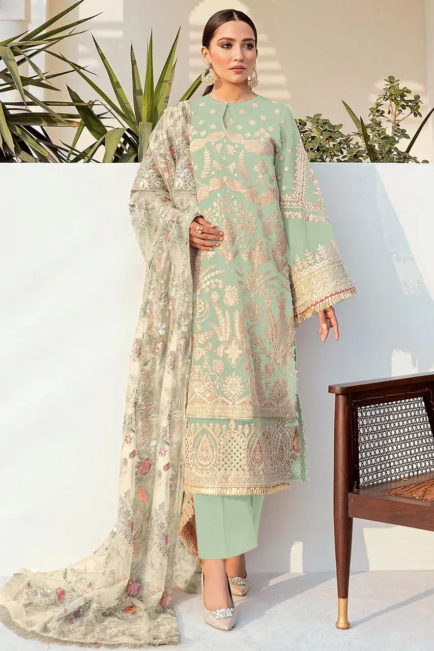 Chikankari Kurta Set - Sage
